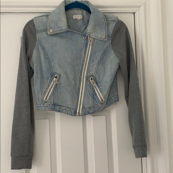 Jean/ sweater crop jacket - Picture 2 of 3